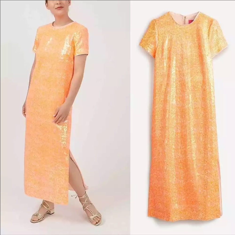 J Crew Creamsicle Sequin Gown